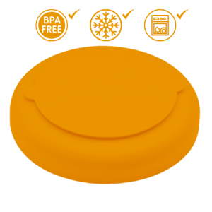Silicone Slow Feeder Dog Bowl - Perfect for Treats & Meals Base of yellow silicone slow feeder bowl, shown upside down to highlight its stable, non-slip, food-grade surface.
