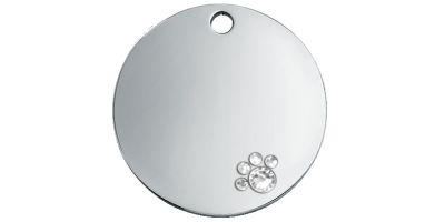 Luxury Round Silver Dog Tag