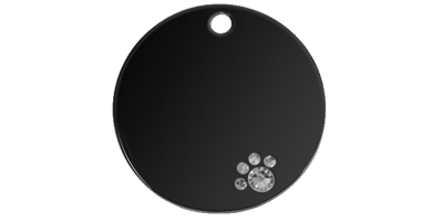 Luxury Round Black Dog Tag