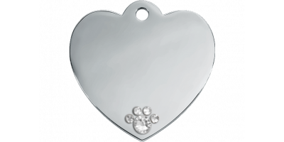 Luxury Heart Silver Dog Tag