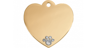 Luxury Gold Stainless Steel Heart Dog Tag
