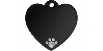 Luxury Black Stainless Steel Heart Dog Tag